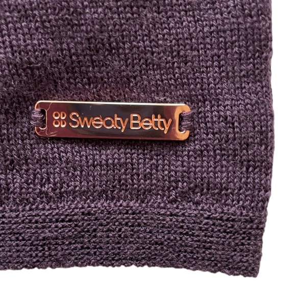 $150 Sweaty Betty Merino Wool Sweater XSmall Color Block High Crew Thumb Holes - Picture 6 of 13